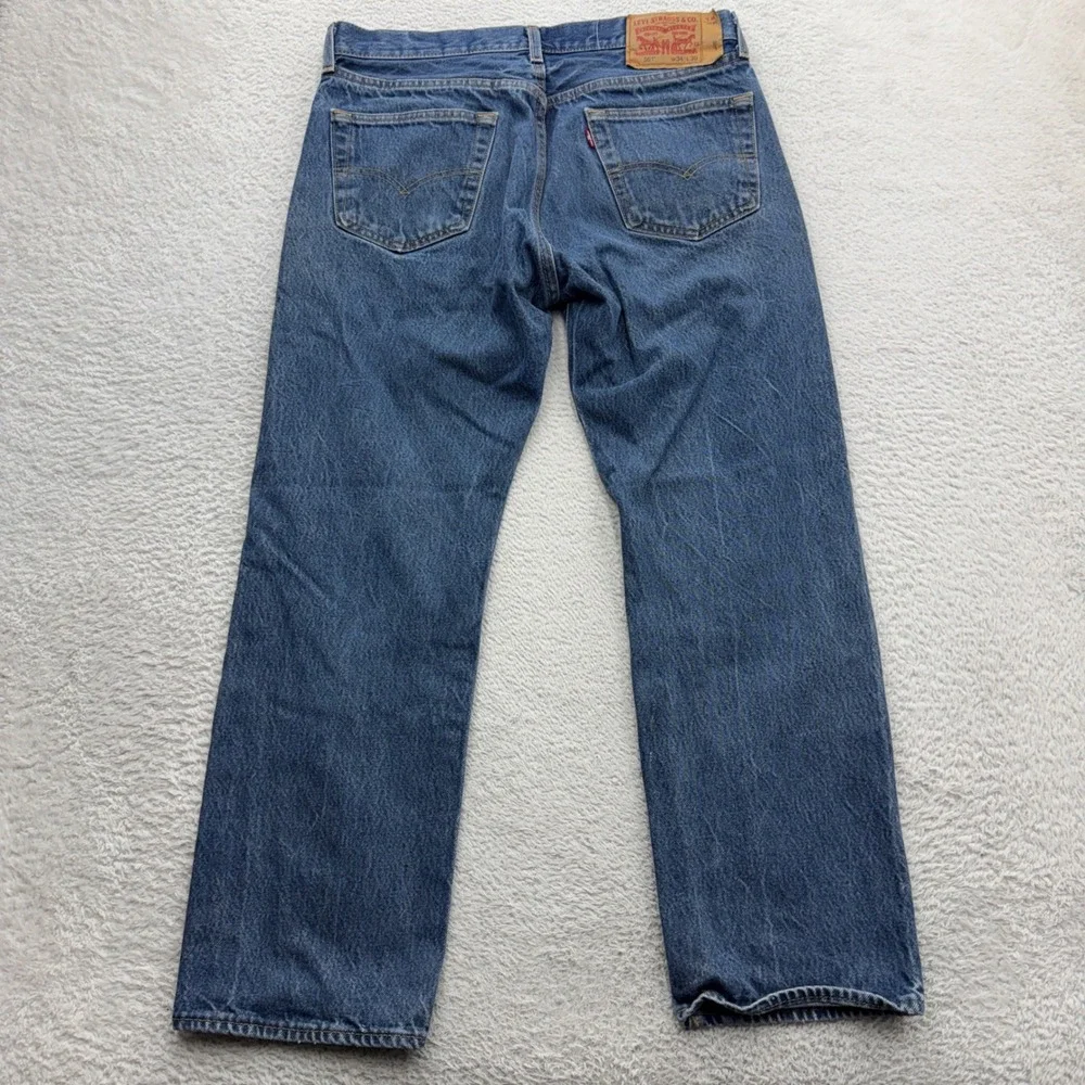Levis 501 Mens Original Fit Button Fly Straight Leg Jeans Blue 34x30 (34x27)